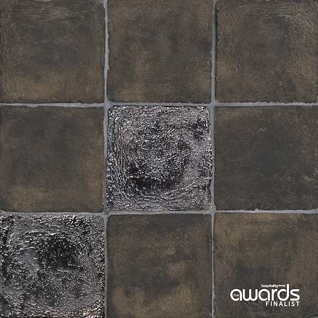 Opera Terracotta Volcano 6x6 Square Matte and Iridescent Terracotta Tile by Paula Purroy