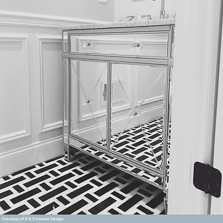 Esplanade Beauty Black & White Polished Marble Mosaic