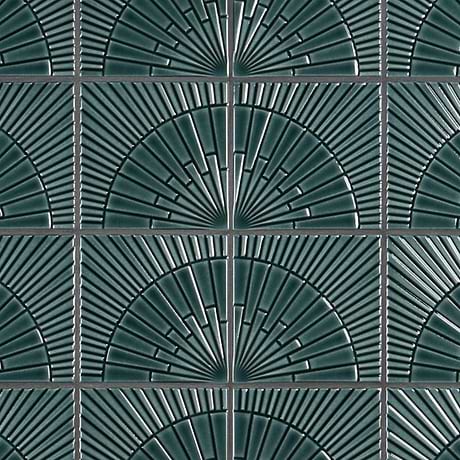 Radius Harbor Blue 6x6 3D Crackled Glossy Ceramic Tile by Stacy Garcia