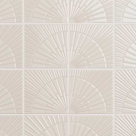 Radius Ivory White 6x6 3D Crackled Glossy Ceramic Tile by Stacy Garcia