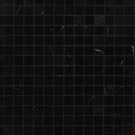 Nero Marquina Black 3/4 x 3/4 Polished Marble Mosaic