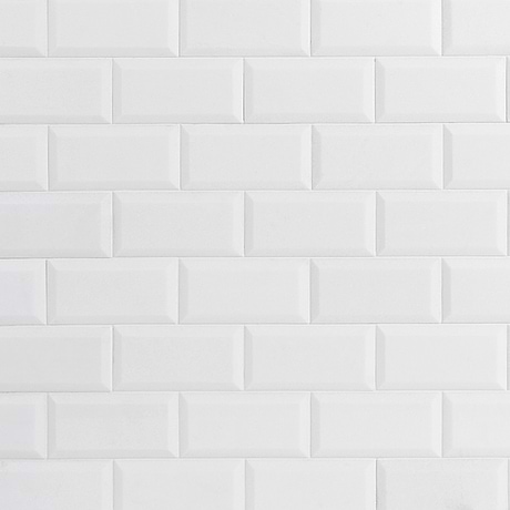 White Thassos 3X6 Beveled Polished Marble Subway Tile