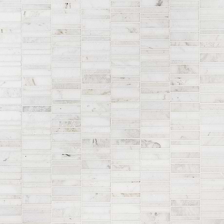 Alaska White Waterfall Polished Marble Mosaic