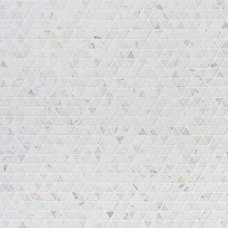 Aspekt Calacatta Triangle Honed Marble Mosaic Tile