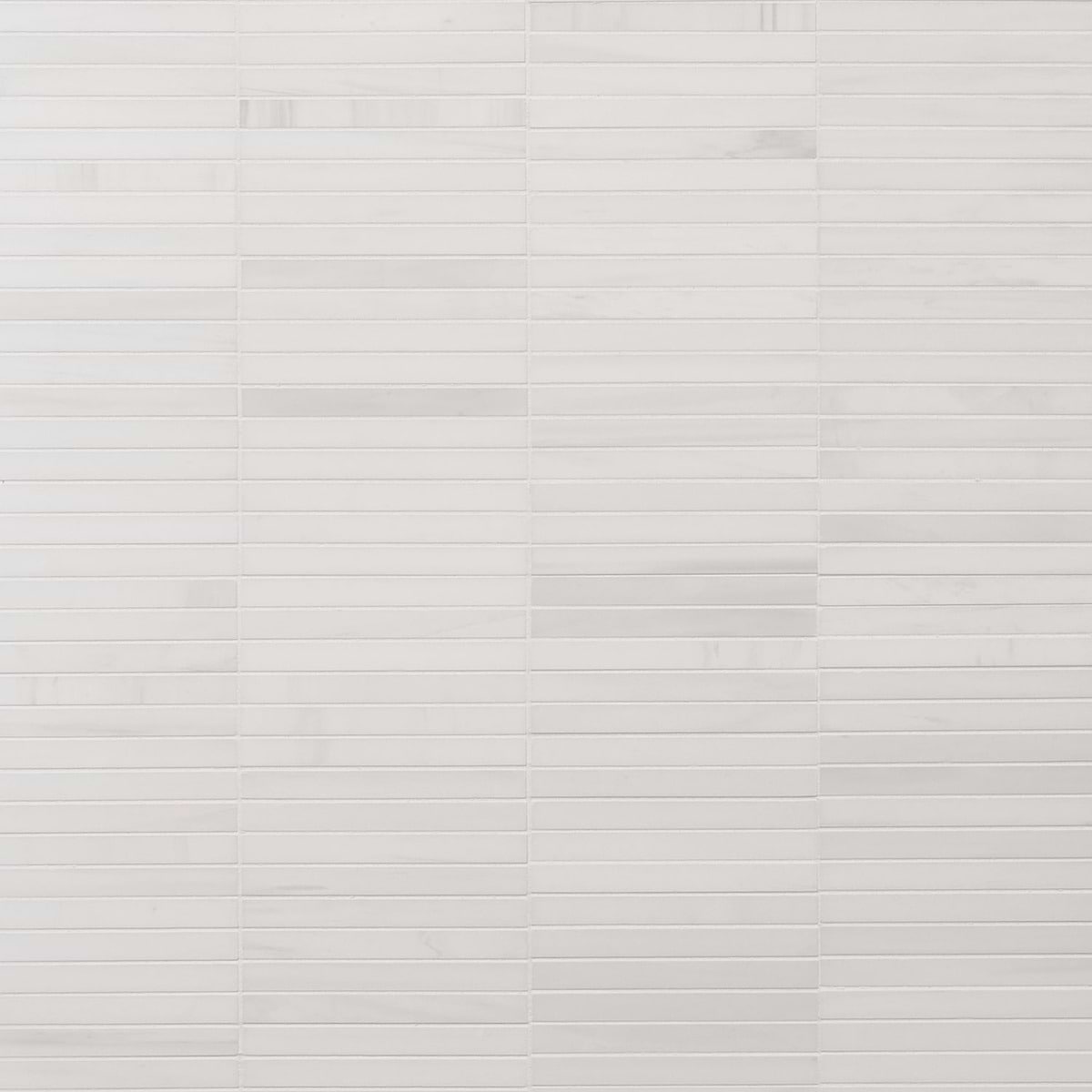 BIANCO DOLOMITE Premium White 1x6 Stacked Polished Marble Mosaic