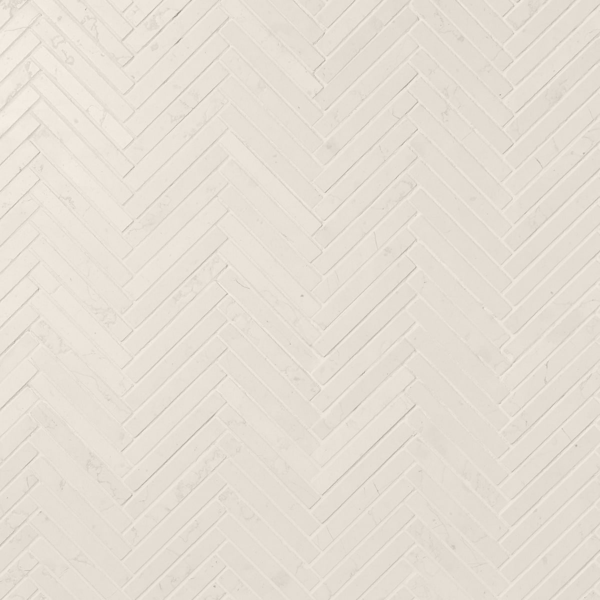 BIANCO PERLINO 1.5x4 Herringbone Brushed Marble Mosaic Tile