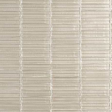 Maya Stacked Dawn Beige 1x5 Polished Glass Mosaic