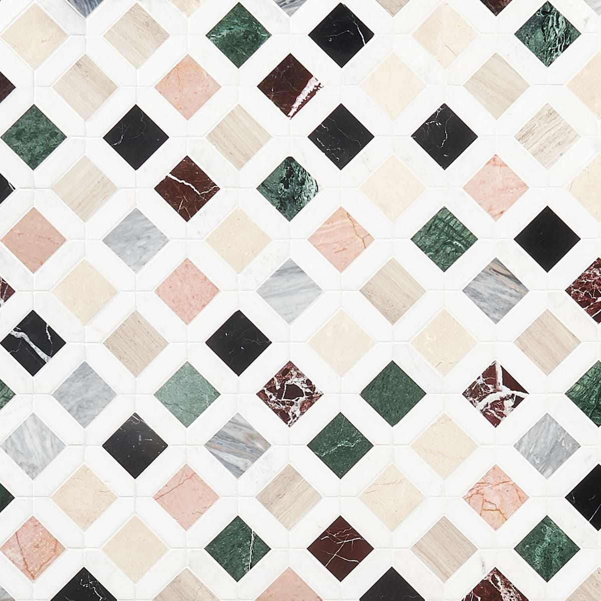 NOLA Multicolor 2x2 Polished Marble Mosaic