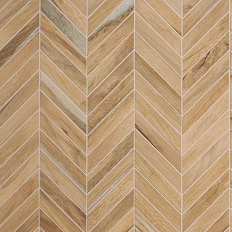 Eternal Birch Brown Chevron Matte Porcelain Mosaic