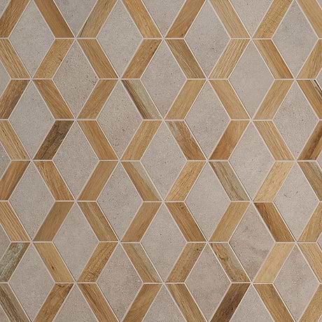 Eternal Birch Brown Diamond Matte Porcelain Mosaic