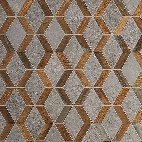 Eternal Oak Brown Diamond Matte Porcelain Mosaic