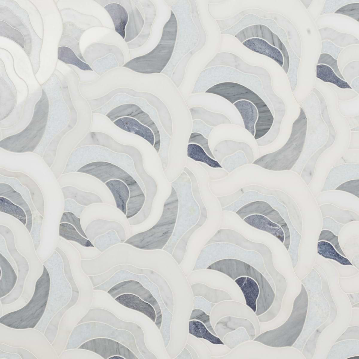 IRIS Azul Macauba Blue Polished Marble Waterjet Mosaic Tile