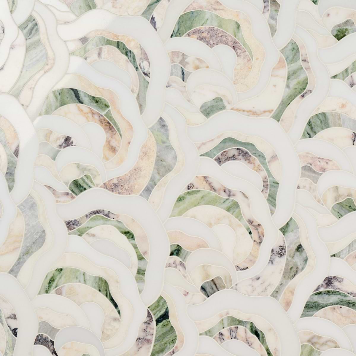 IRIS Viola Jade Green Polished Marble Natural Stone Waterjet Mosaic Tile