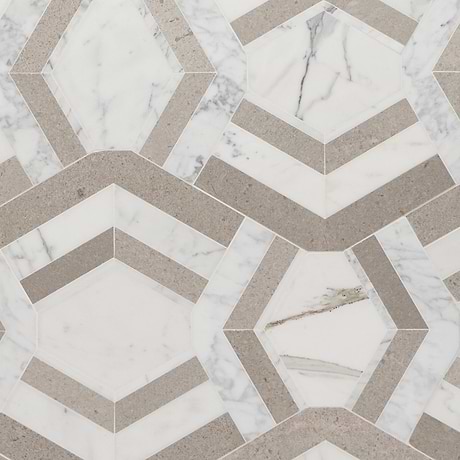 Mezzo Andente Beige Polished Marble Mosaic