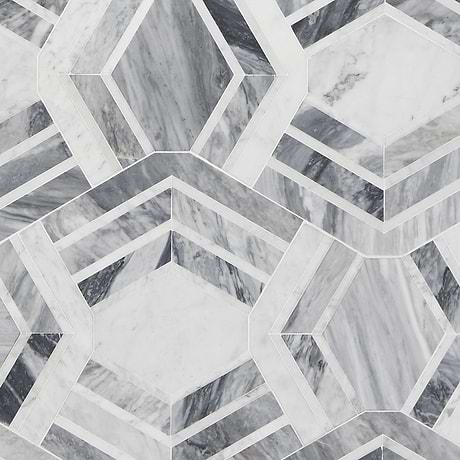 Mezzo Canta Gray Polished Marble Mosaic