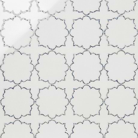 Ellsen Thassos and Blue Macauba Polished Marble Mosaic Tile by Kravet