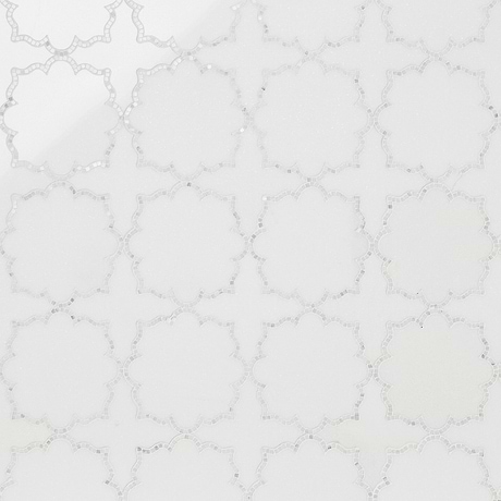Ellsen Thassos and Calacatta Gold Polished Marble Mosaic Tile by Kravet