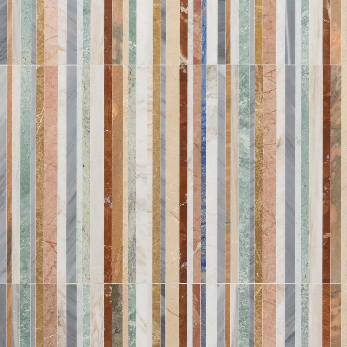 ISLA Sunset Multicolor 16x16 Polished Marble Mosaic Tile