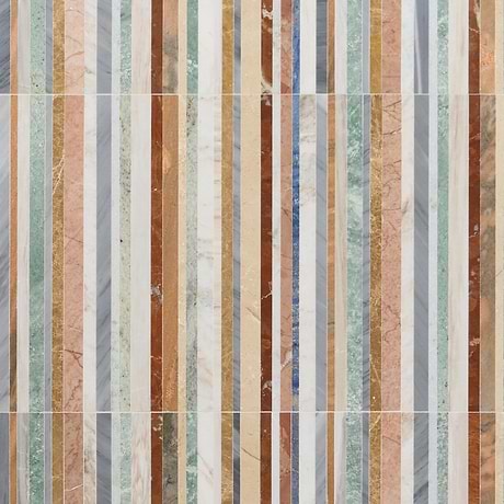 Isla Sunset Multicolor 16x16 Polished Marble Mosaic Tile
