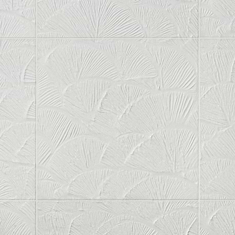 Moonwave Carved Thassos 16x16 Textured Honed Marble Tile by Kravet