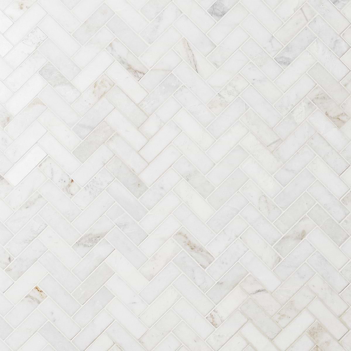 ALASKA WHITE 1x3 Herringbone Polished Marble Mosaic