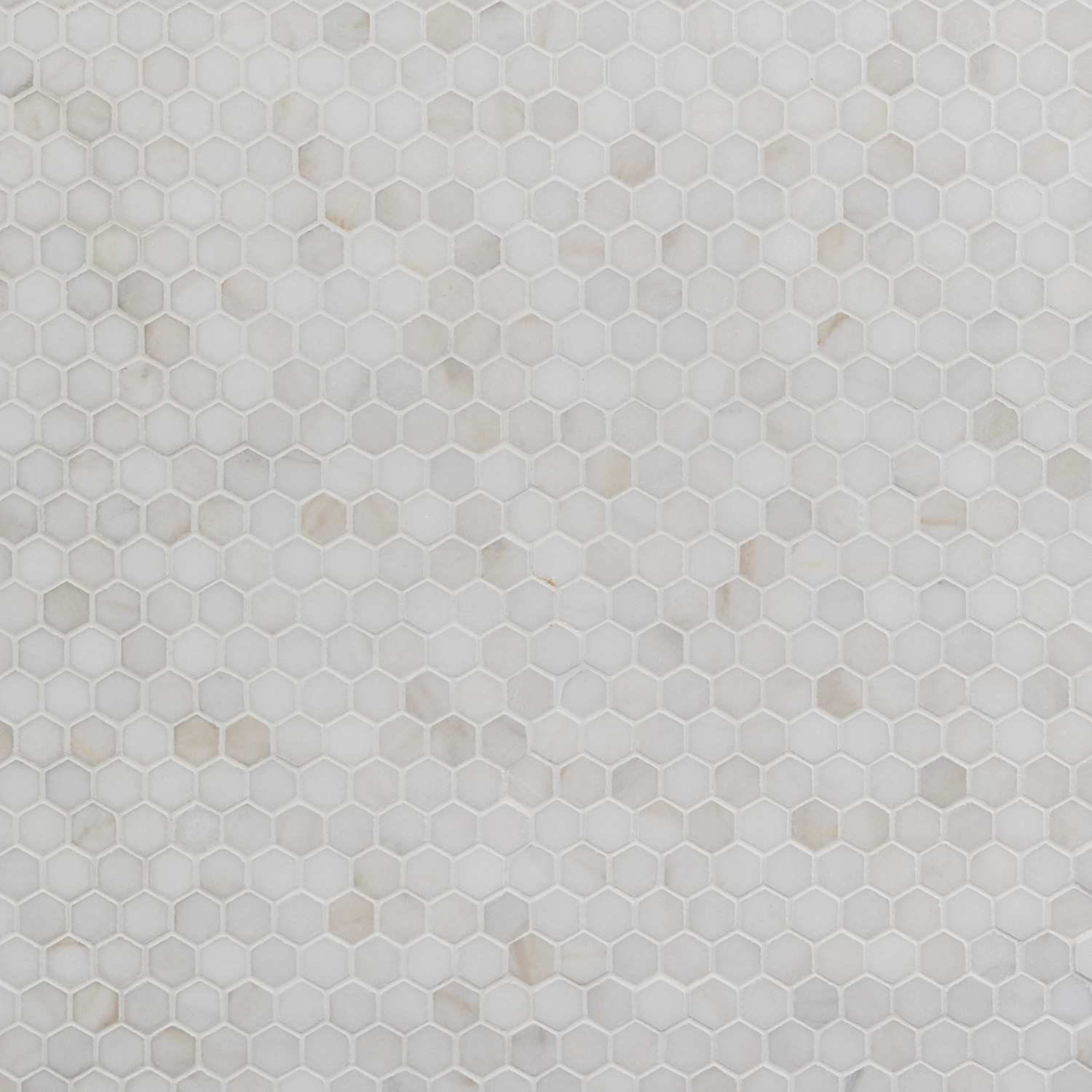 WHITE JADE 1" Hexagon Polished Marble Mosaic
