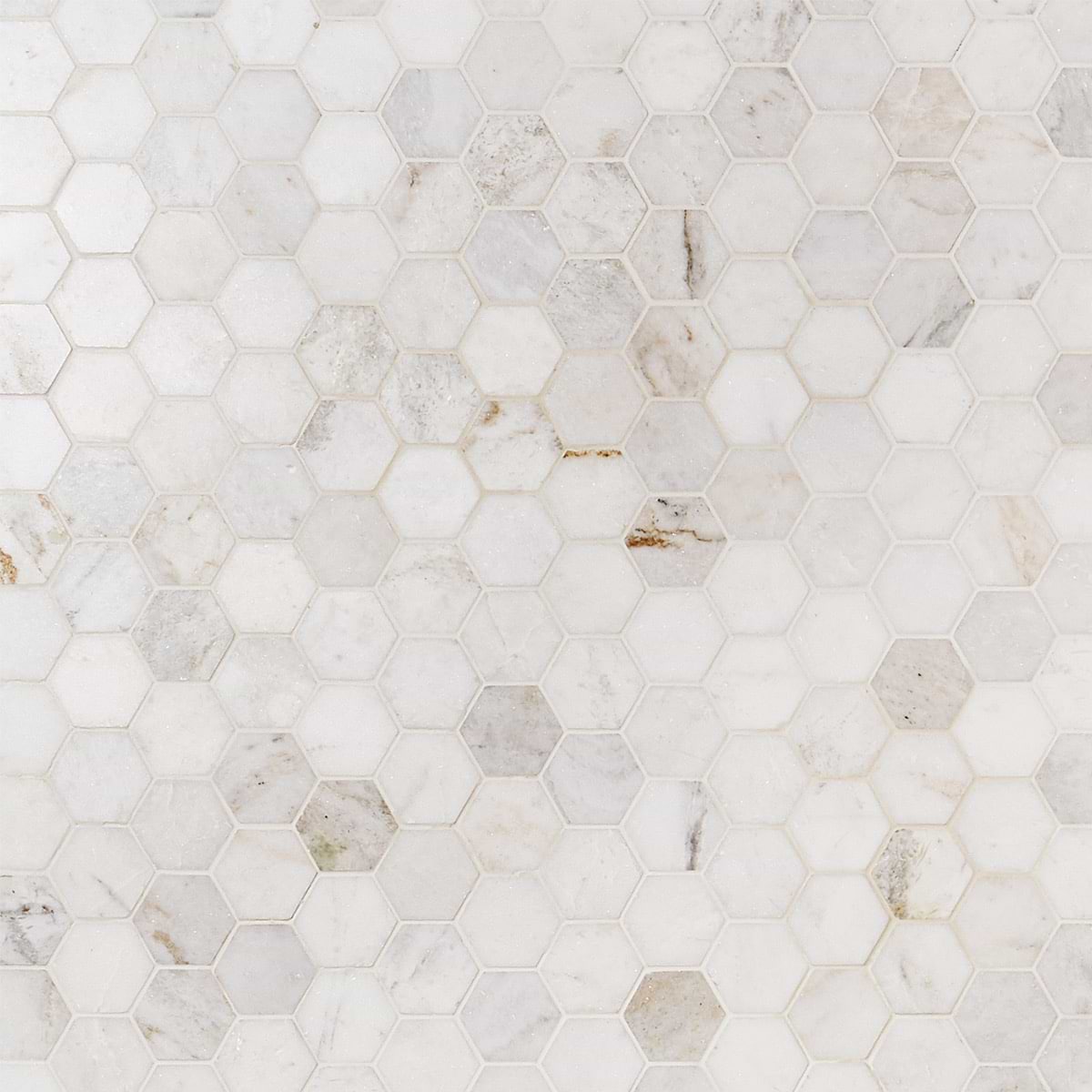 ALASKA WHITE 2" Hexagon Polished Marble Mosaic