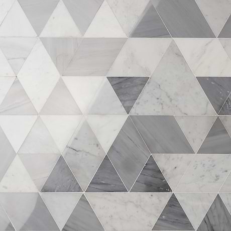 Prism Grana Gray Polished Marble Mosaic Tile