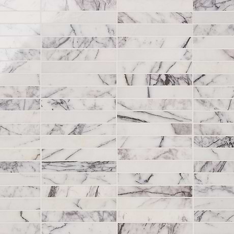 Lilac Premium 1x6 Stacked Polished Marble Mosaic TIle