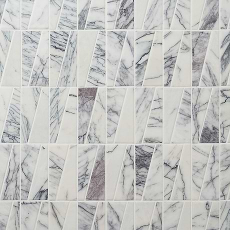 Velour Lilac 2x6 Trapezoid Leather Marble Mosaic Tile