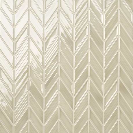 Brookline Chevron Celadon Green 1x5 Glossy Ceramic Mosaic Tile