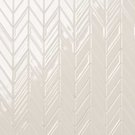 Brookline Chevron Mushroom Gray 1x5 Glossy Ceramic Mosaic Tile