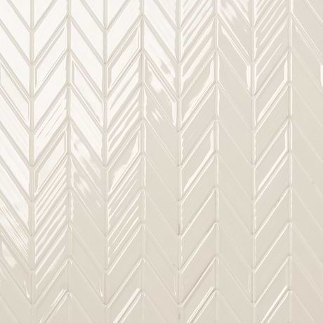 Brookline Chevron Mushroom Gray 1x5 Glossy Ceramic Mosaic Tile