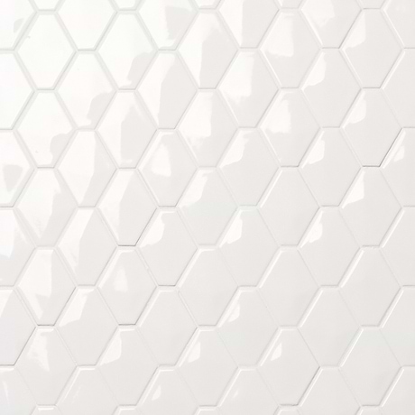 Brookline Diamond Cloud White 3x4 Glossy Ceramic Mosaic Tile