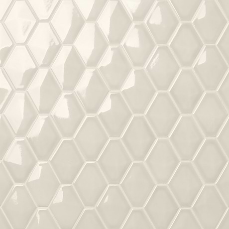 Brookline Diamond Mushroom Gray 3x4 Glossy Ceramic Mosaic Tile