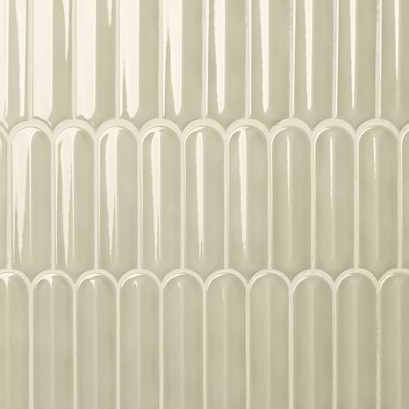 Brookline Feather Celadon Green 2x7 Fish Scale Glossy Porcelain Mosaic Tile