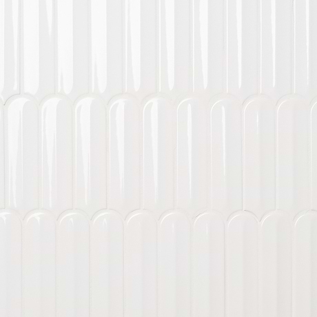 Brookline Feather Cloud White 2x7 Fish Scale Glossy Ceramic Mosaic Tile