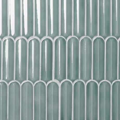 Brookline Feather Marine Blue 2x7 Fish Scale Glossy Ceramic Mosaic Tile