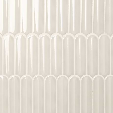 Brookline Feather Mushroom Gray 2x7 Fish Scale Glossy Ceramic Mosaic Tile