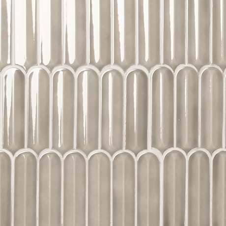 Brookline Feather Warm Gray 2x7 Fish Scale Glossy Ceramic Mosaic Tile