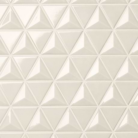 Brookline Triangle Mushroom Gray 4" Glossy Ceramic Mosaic Tile