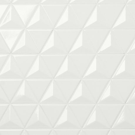 Brookline Triangle Cloud White 4" Glossy Ceramic Mosaic Tile
