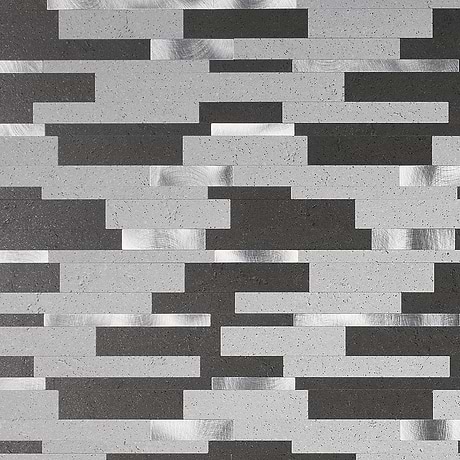 Metalway LPS Mixed Gray Metallic Look Matte Peel & Stick Mosaic