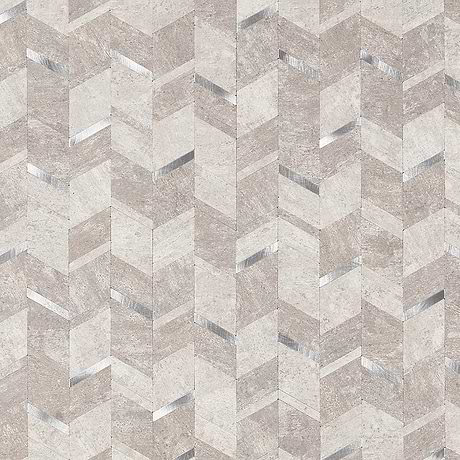 Tether LPS Silver Chevron Metallic Look Matte Peel & Stick Mosaic