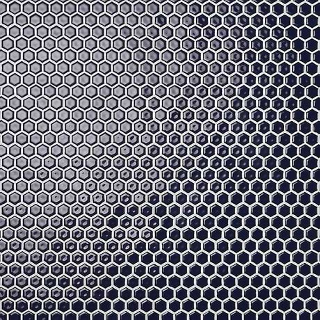 Eden Royal Blue 1" Rimmed Hexagon Polished Porcelain Mosaic