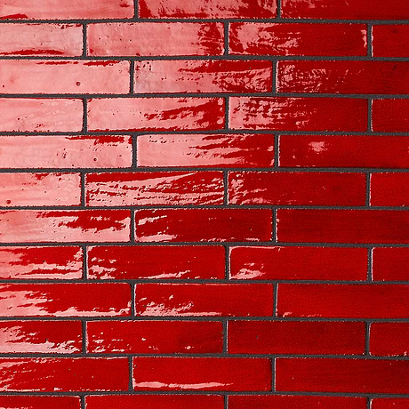 Emery Selenium Red 2x8 Handmade Crackled Terracotta Subway Tile