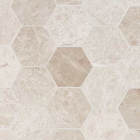 Cream Misto Beige 3" Hexagon Honed Marble Mosaic