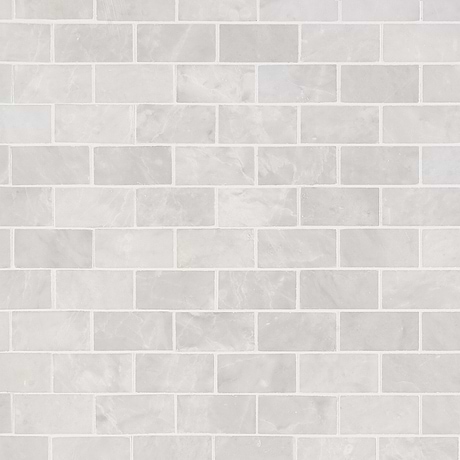 Ice Gray 1x2 Brick Honed Marble Mosaic