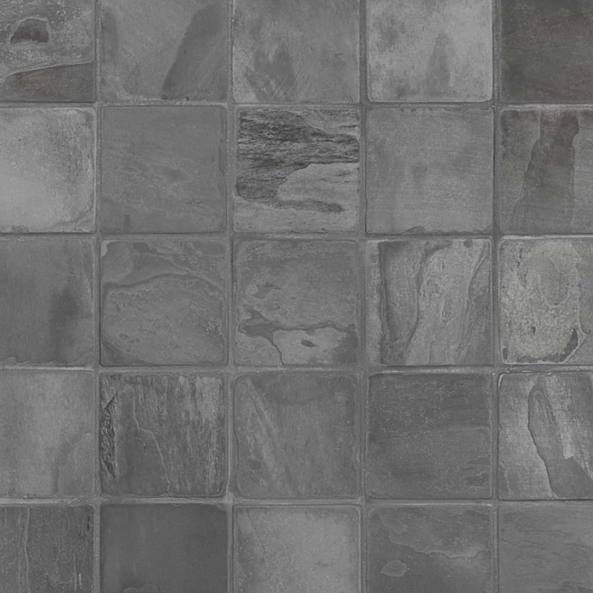 INDIA BLACK Black 4x4 Tumbled Slate Tile