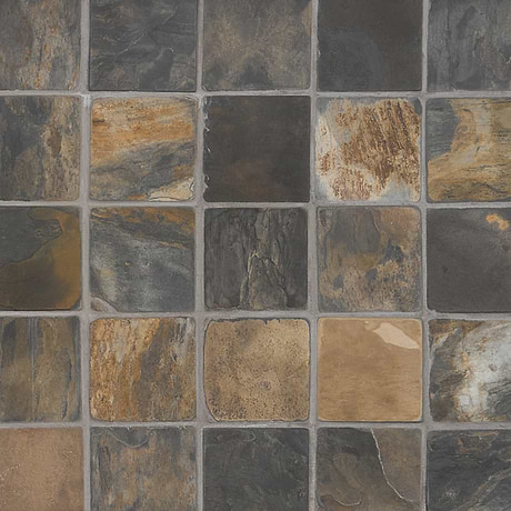 California Gold Gold 4x4 Tumbled Slate Tile